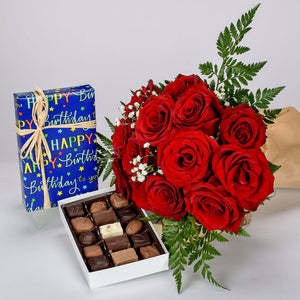 Fresh Red Roses With Chocolate