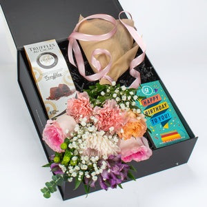 Birthday Chocolate Gift Box With Flowers 