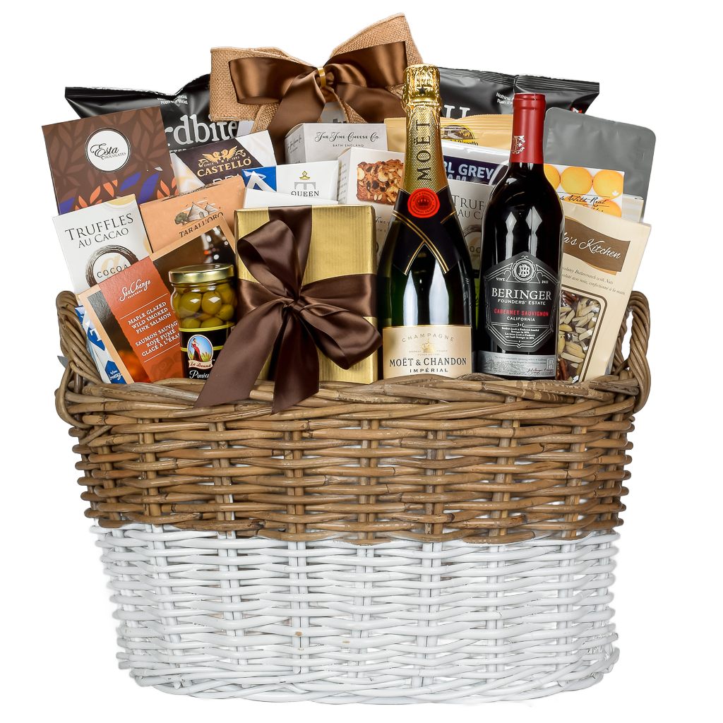 Luxury Gift Basket With French Moet And Beringer Cabernet