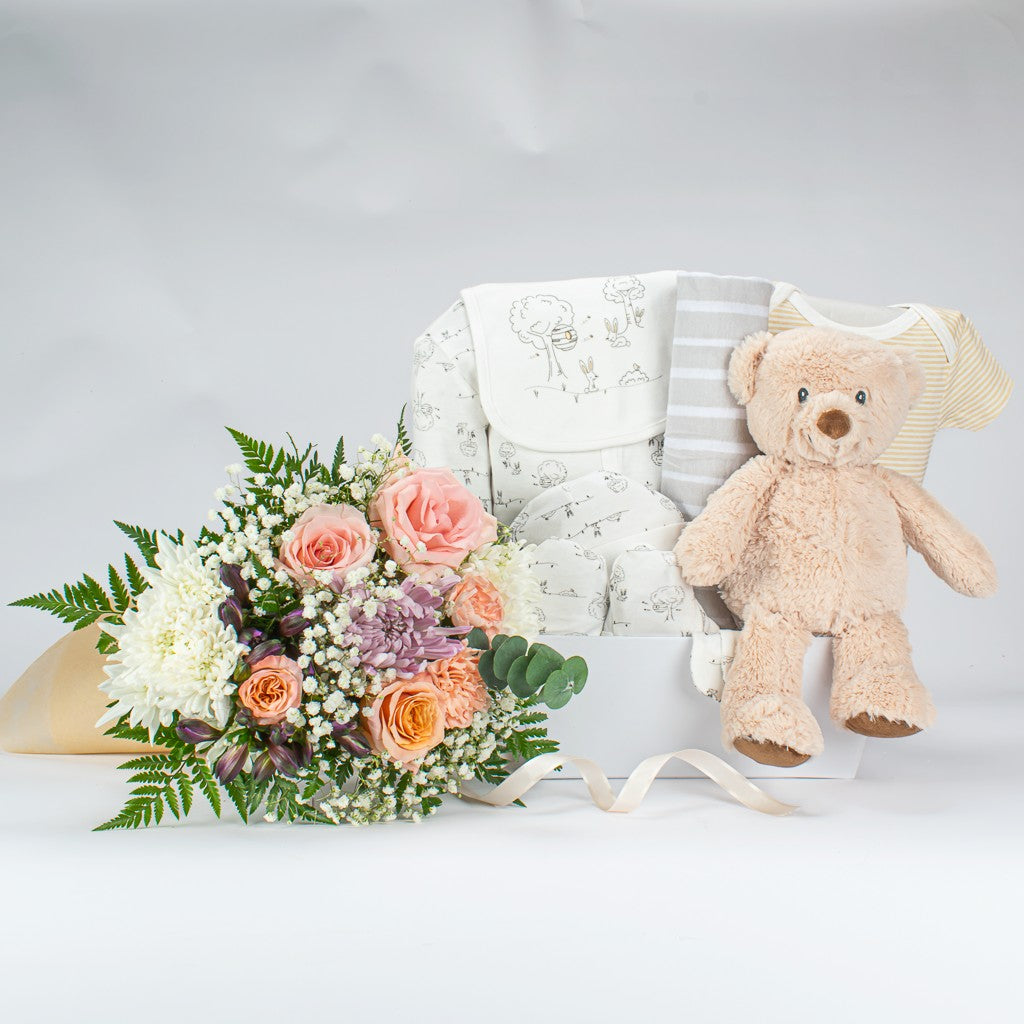 Flowers With Baby Gift Set