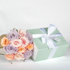 A Dozen Mixed Roses With Lavender Spa Set