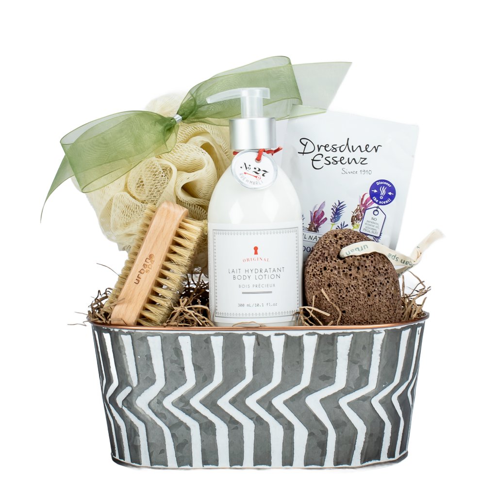 Gift Basket Arrangement of Items for the Bath, Skin Care, Makeup for Women