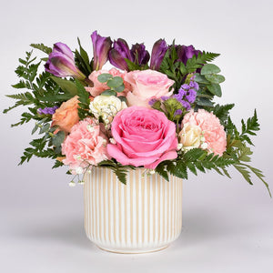 Pastel Flower Arrangement In Vase 