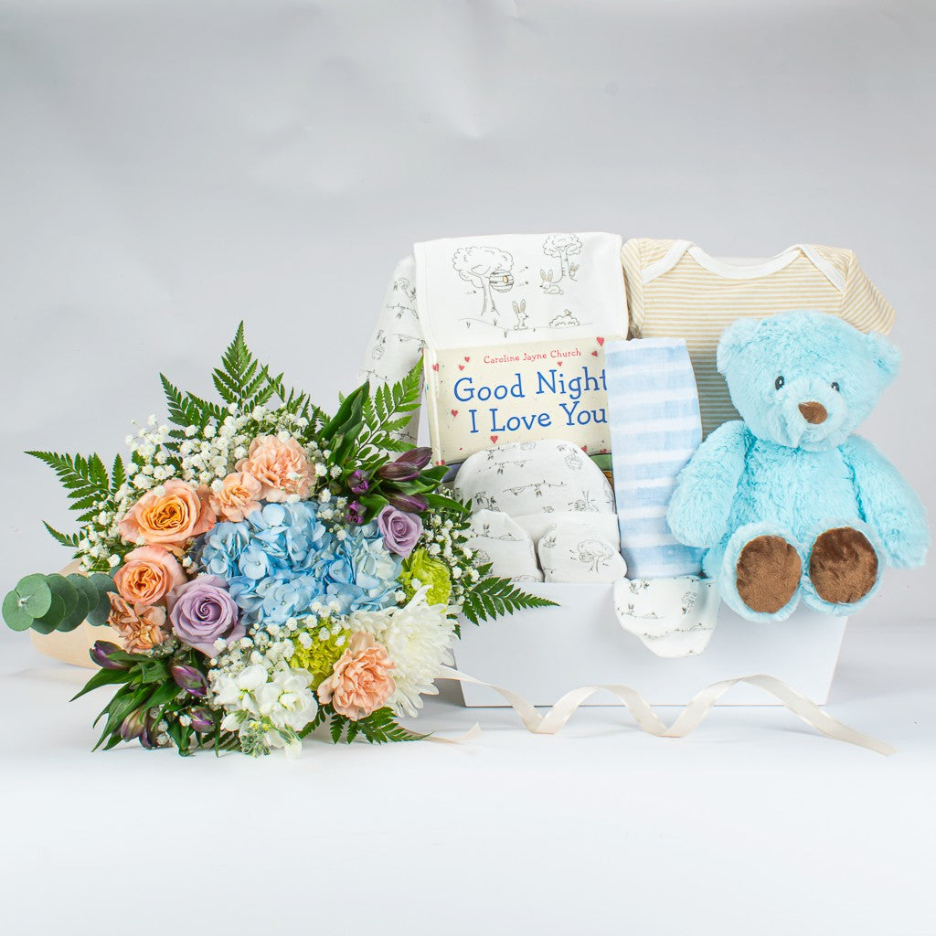 Baby Boy Gift With Flowers Delivery