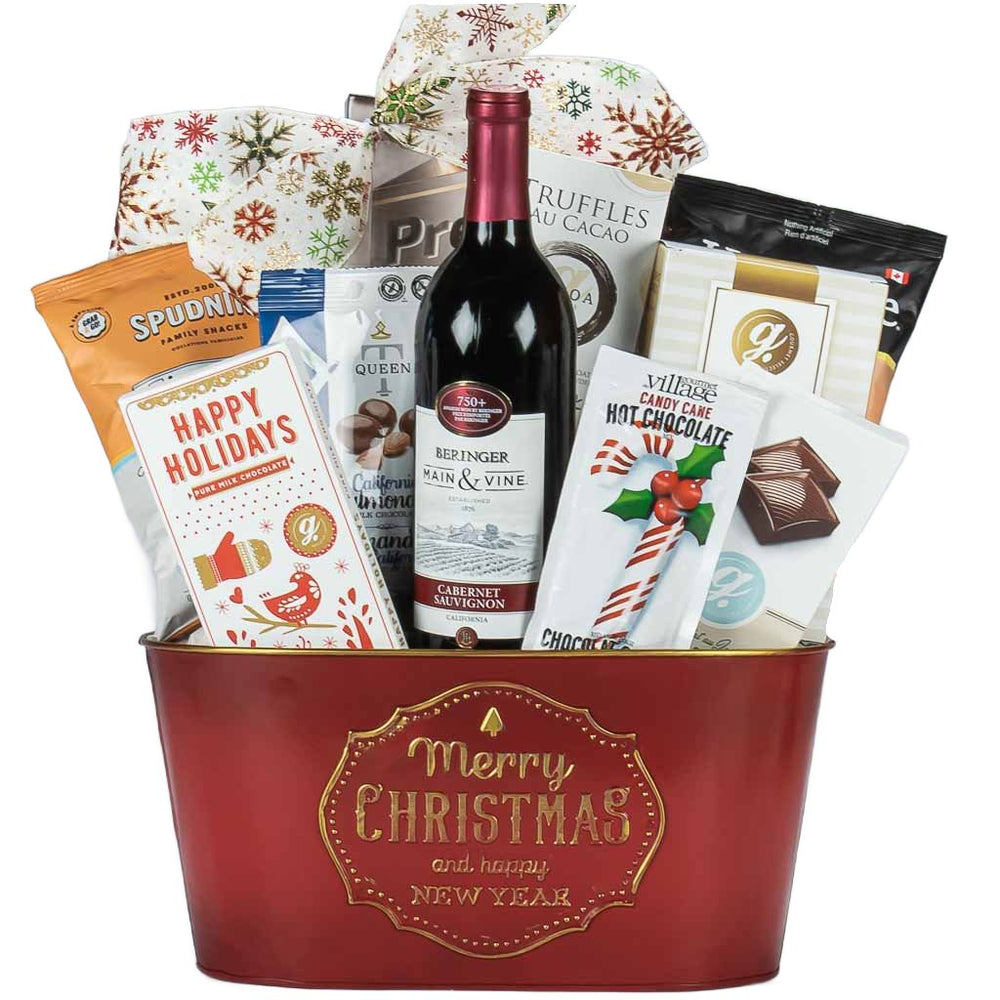 Christmas Gift Baskets Toronto Canada Delivery MY BASKETS   Christmas Gift Basket With Wine Delivery 1000x 