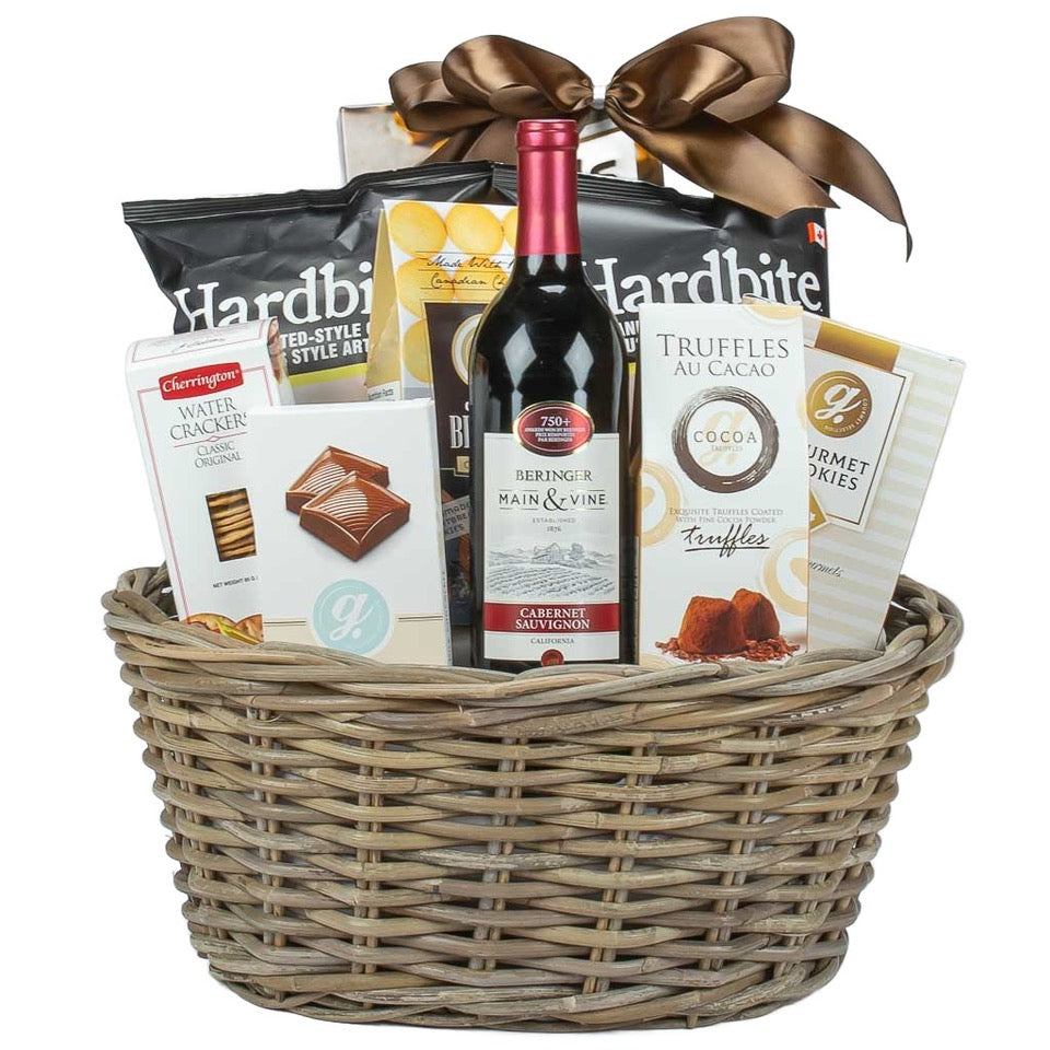 Rattan Wine Gift Baskets Toronto Delivery