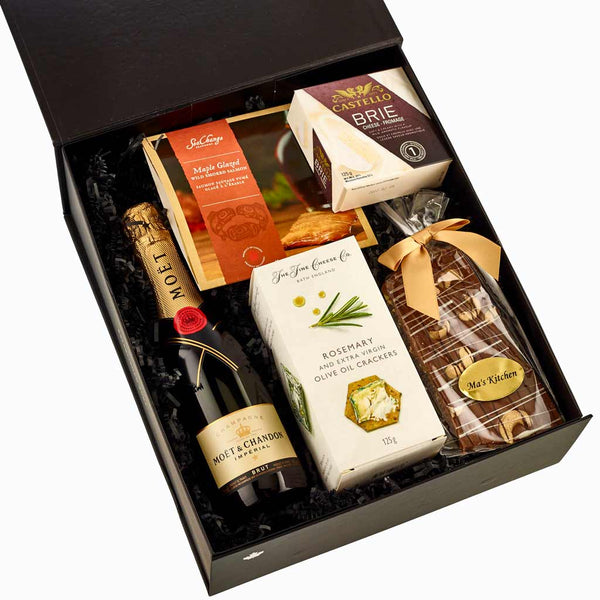 Small Moet Champagne And Goodies - Best Champagne Gift Box - MY BASKETS